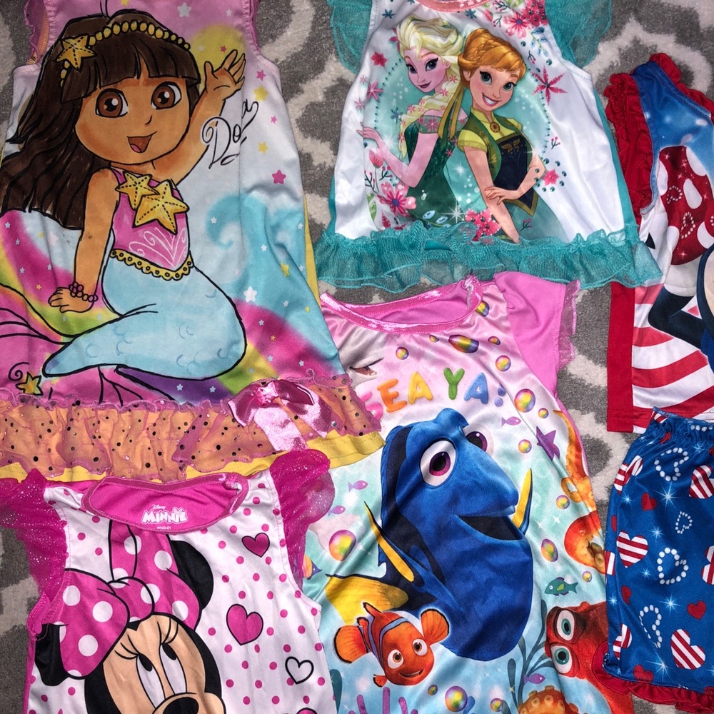 3 Night Dresses with 1 PJ Set and 1 Top